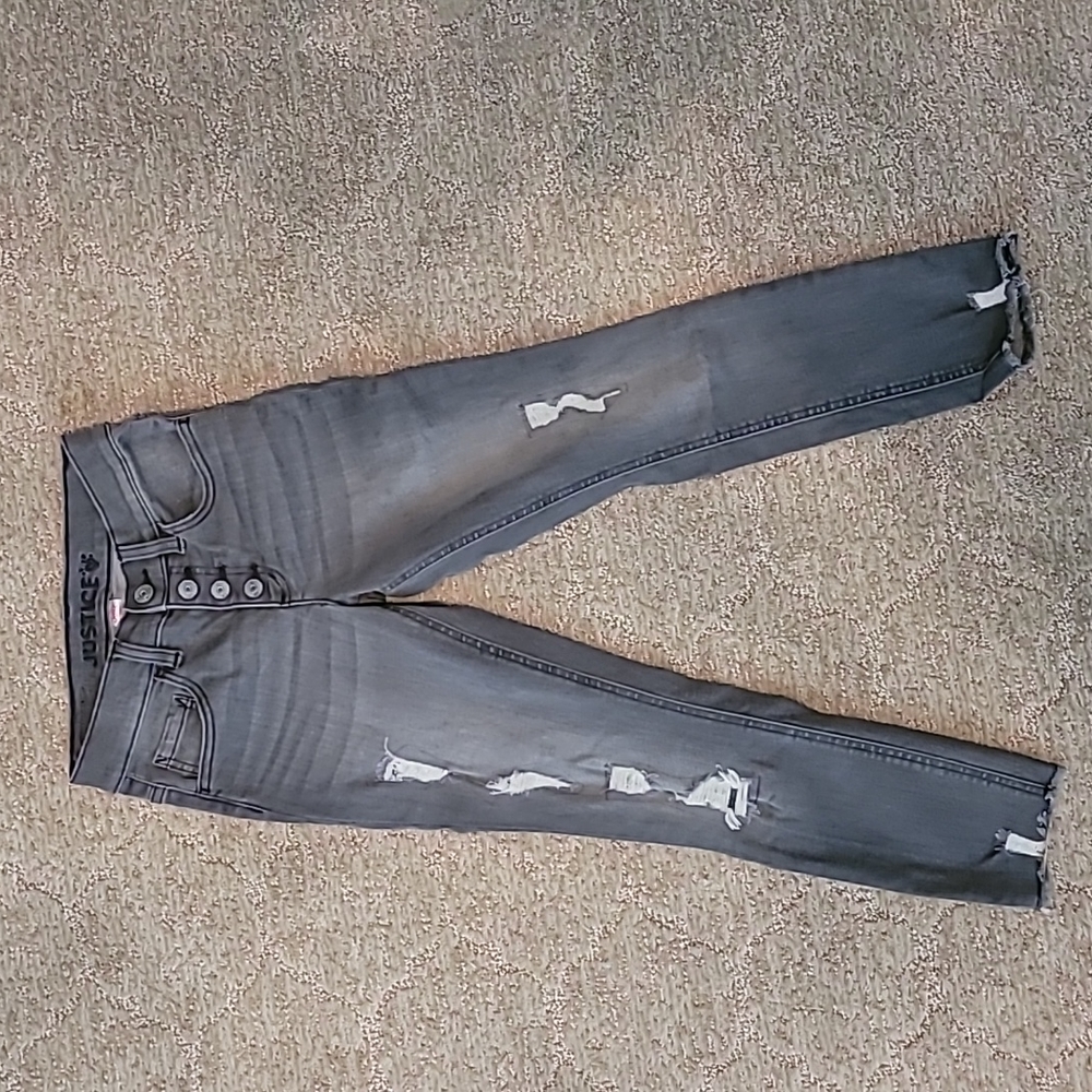 Justice Gray Stretch Jeans